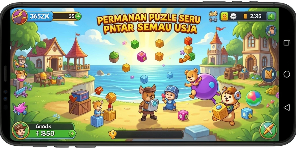 Tangkapan layar utama 365ZK yang menunjukkan gameplay Puzzle yang mengasyikkan.