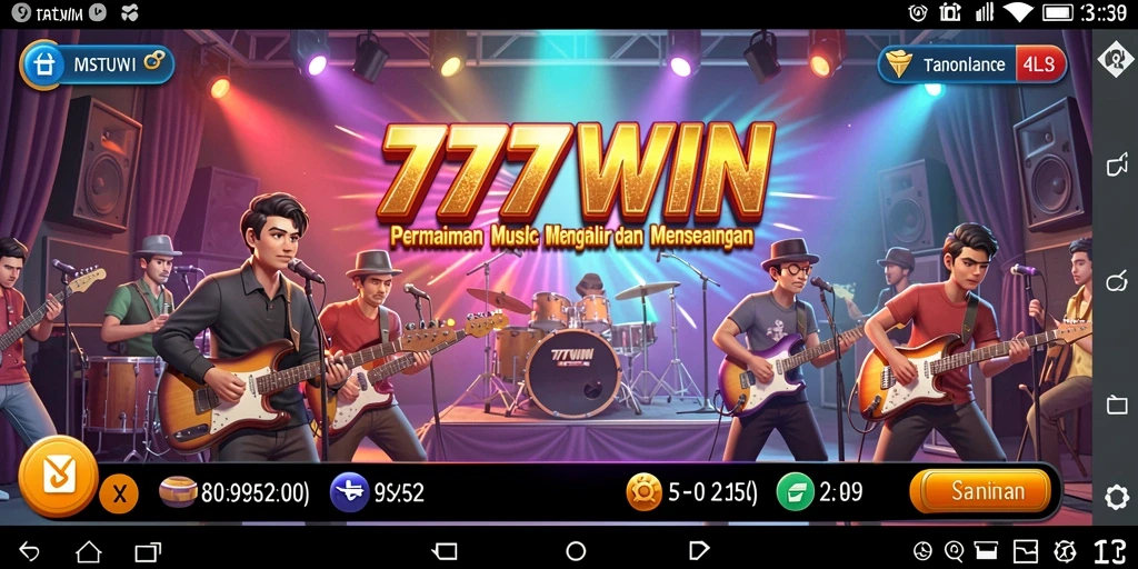 Screenshot dari gameplay <strong>777WIN</strong> yang menampilkan antarmuka permainan musik.