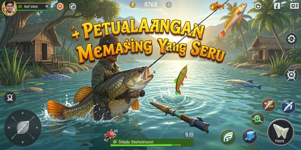 Gameplay seru dan menakjubkan dalam petualangan memancing.