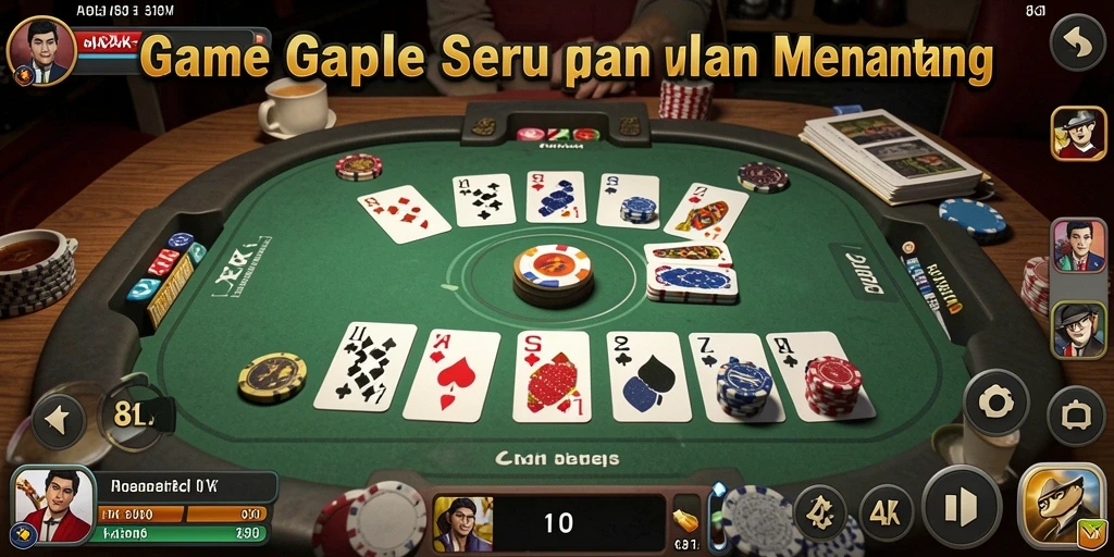 Tampilan gameplay seru dari 8ZK yang menampilkan permainan Gaple.