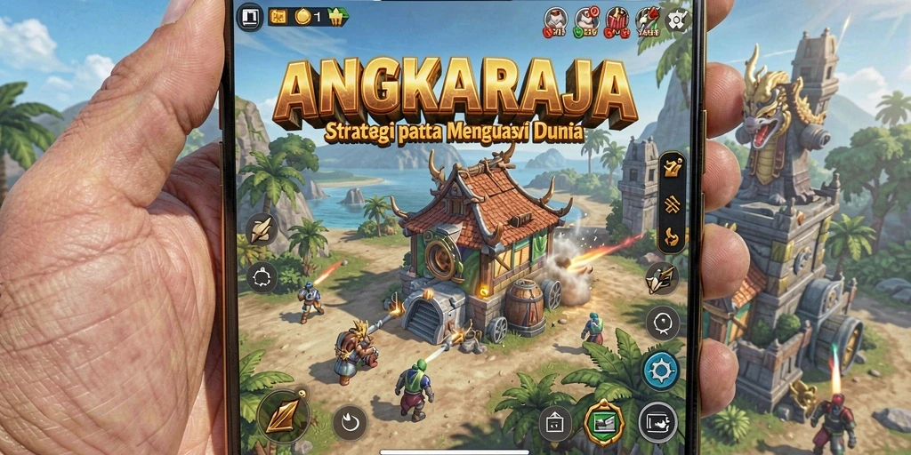 Tampilan gameplay menarik dari ANGKARAJA dengan strategi mendalam.