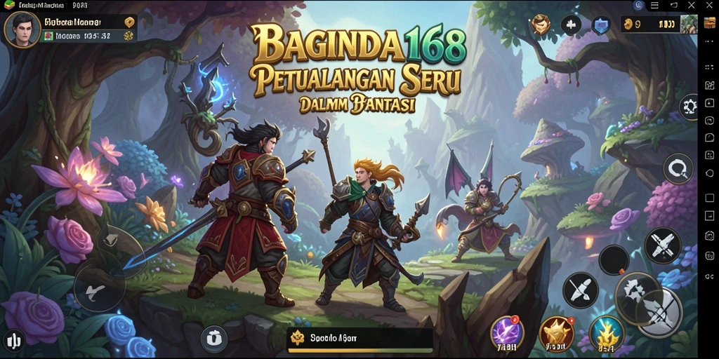 Screenshot BAGINDA168 menunjukkan karakter utama dalam misi petualangan.