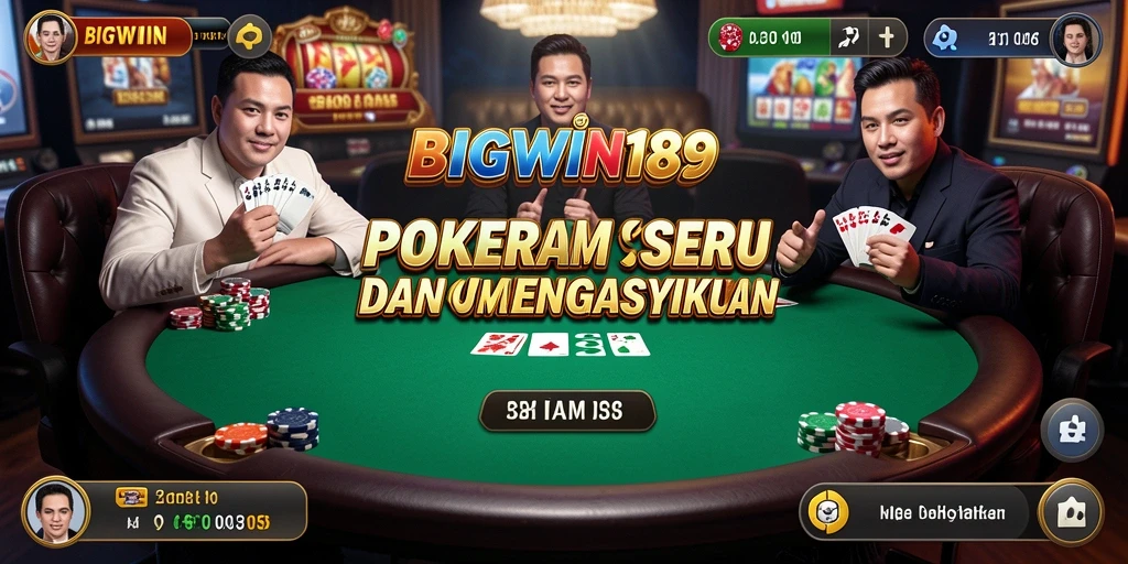 Tampilan gameplay seru dari BIGWIN189 yang menampilkan pertarungan poker yang mendebarkan.