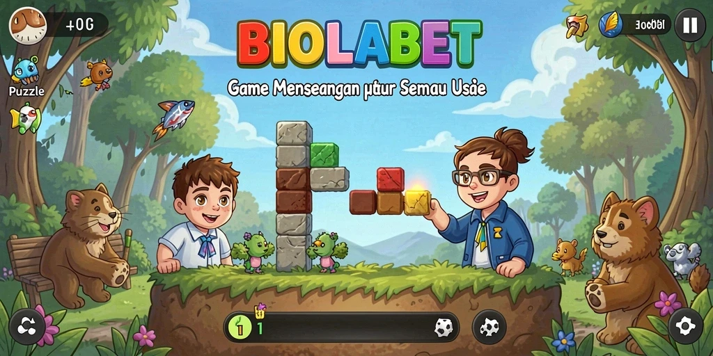 Tampilan gameplay BIOLABET dengan berbagai teka-teki menantang.