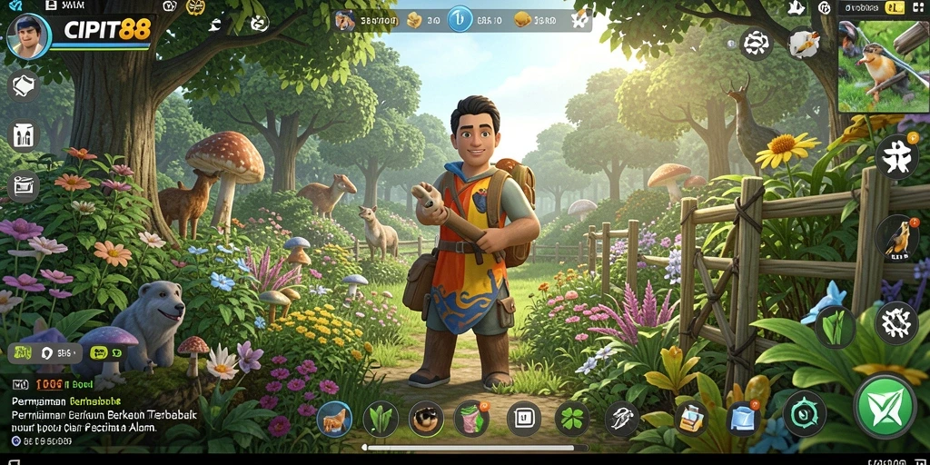 Tampilan layar dari gameplay <strong>CIPIT88</strong> menunjukkan petani merawat tanamannya dengan penuh perhatian.