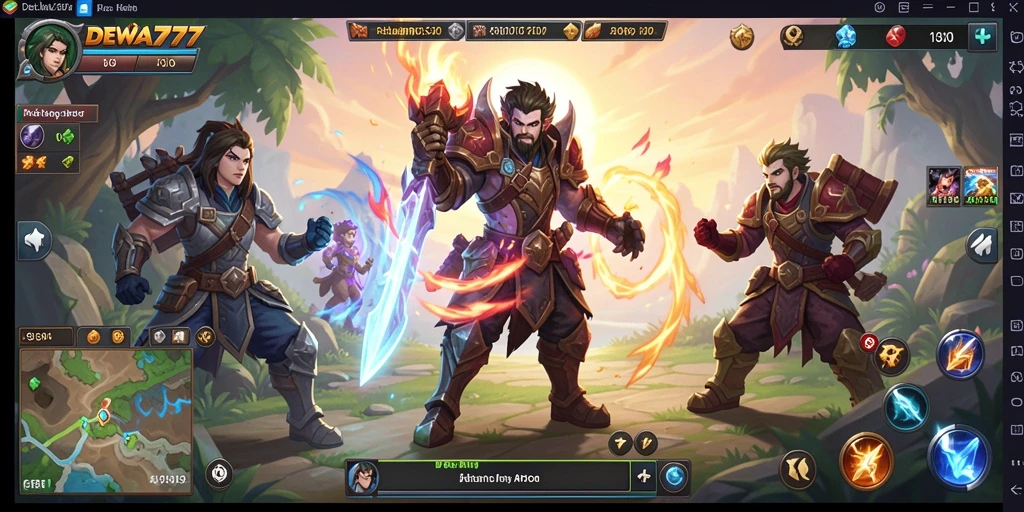 Screenshot gameplay seru DEWA777 menampilkan aksi pertarungan yang dinamis.