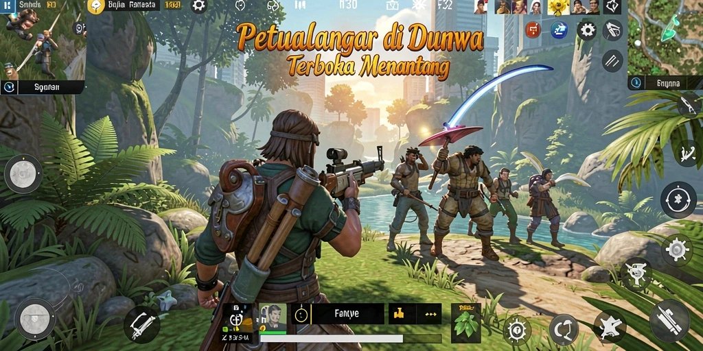 Gameplay F32 dengan visual menakjubkan di dunia terbuka.
