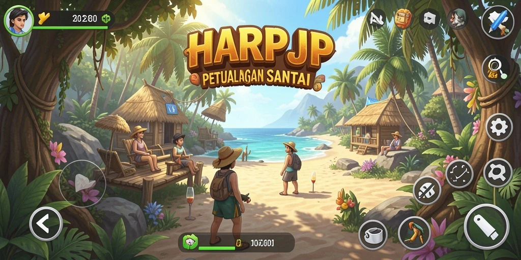 Screenshot menampilkan gameplay HARAPJP yang penuh warna dan menghibur.