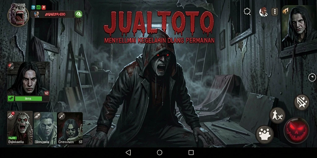 Menampilkan gameplay intens dari JUALTOTO dengan atmosfer menyeramkan.