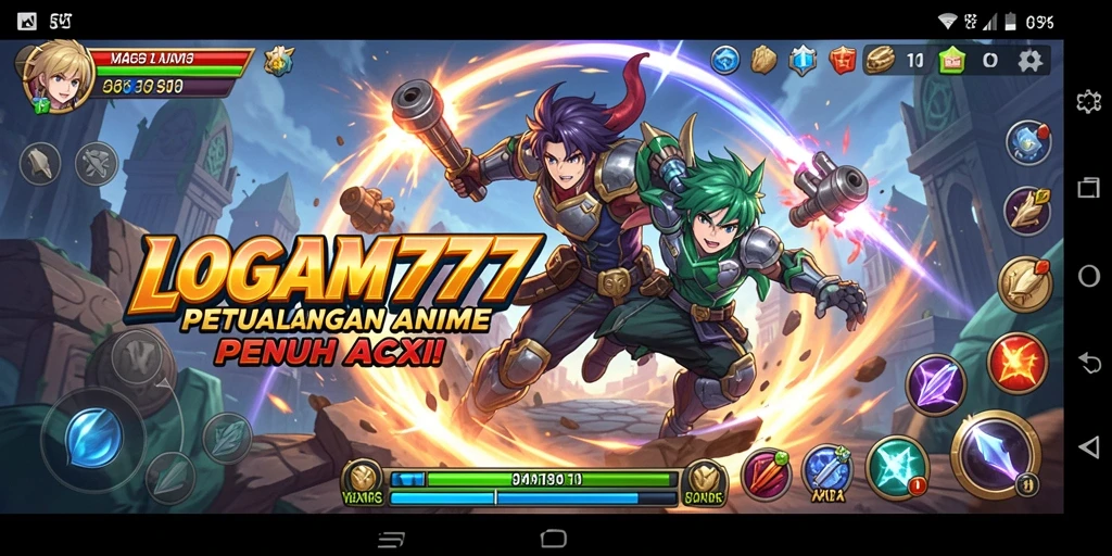 Tampilan menakjubkan dari gameplay di LOGAM777 dengan karakter anime yang hidup.