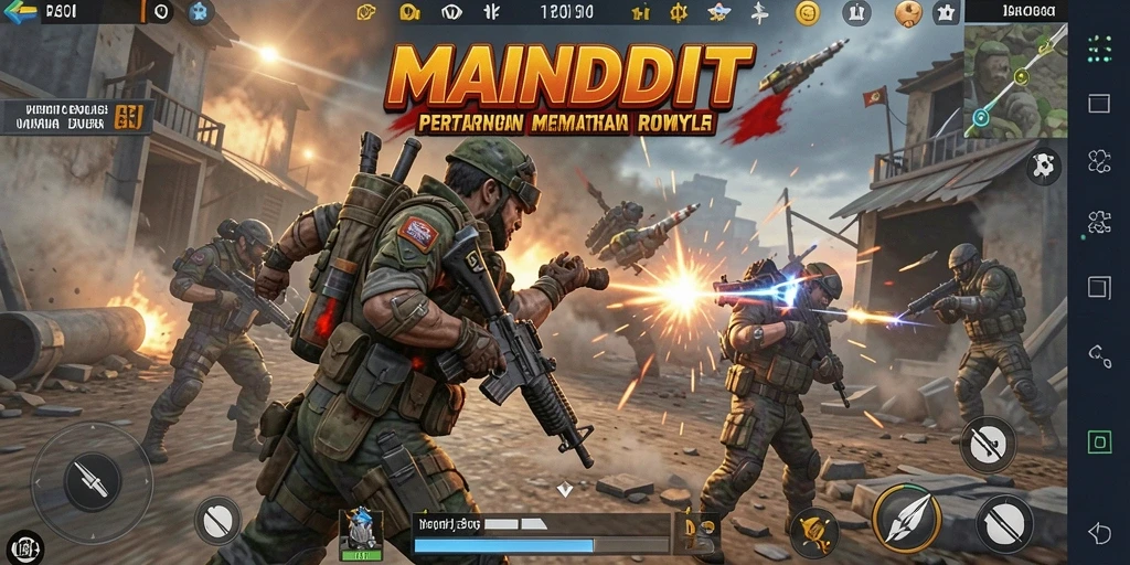 Gameplay seru dalam pertarungan Battle Royale di MAINDUIT.