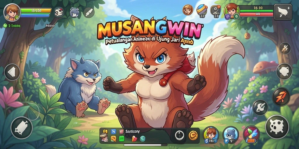 Screenshot gameplay <strong>MUSANGWIN</strong> menunjukkan aksi karakter Anime yang seru.