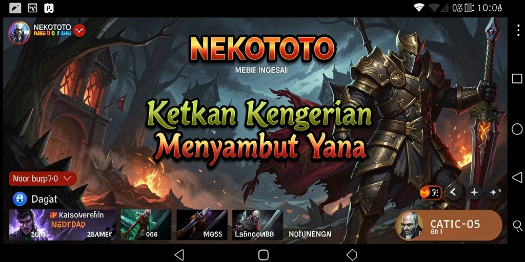Screenshot gameplay NEKOTOTO yang menampilkan suasana menyeramkan.
