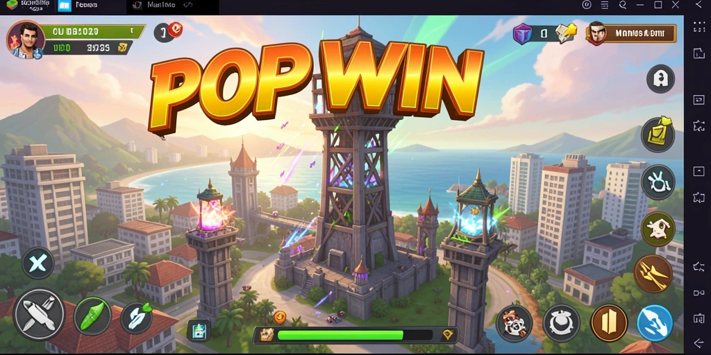 Tampilan gameplay seru dari POPWIN yang penuh tantangan Tower Defense.