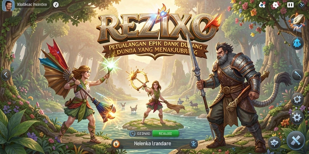 Gameplay seru di dunia petualangan REZIXO yang menakjubkan.