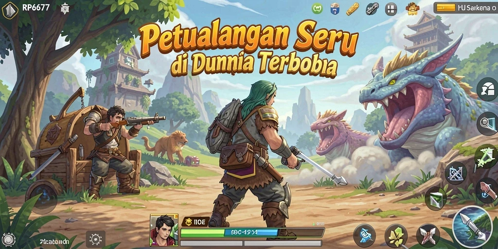 Screenshot gameplay RP6677 yang menampilkan petualangan seru di dunia terbuka.