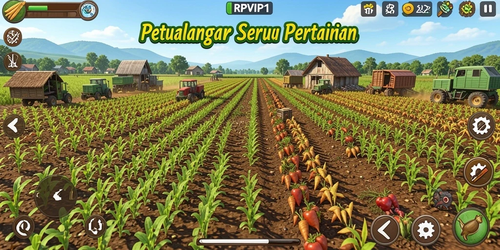 Tampilan menarik gameplay pertanian RPVIP1 dengan berbagai aktivitas seru.