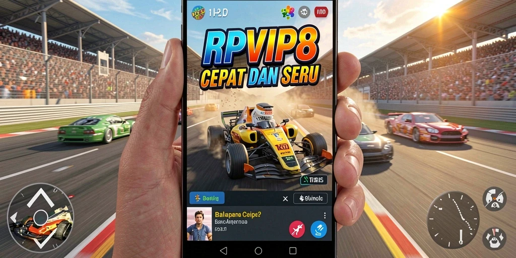Screenshot gameplay RPVIP8 yang menampilkan aksi balapan seru.