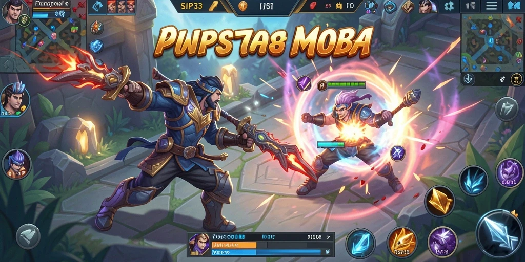 Tampilan gameplay MOBA yang seru dan dinamis di SIP33.