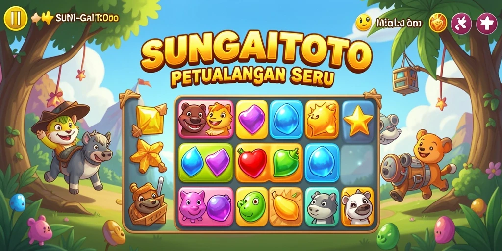 Gameplay seru SUNGAITOTO dengan tantangan Match-3 yang menarik.