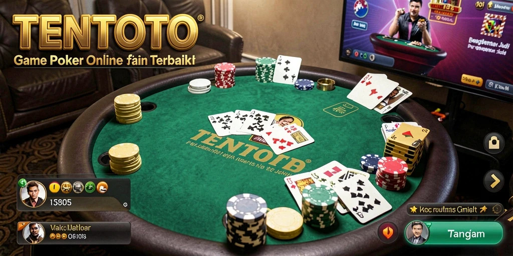 Gameplay poker seru di aplikasi TENTOTO dengan berbagai mode permainan.